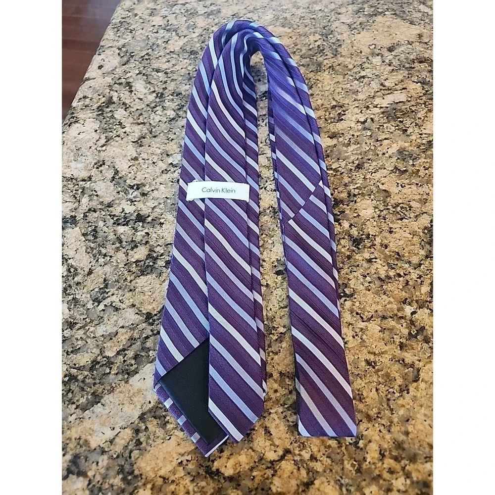 Calvin Klein Purple Striped Tie, Great‎ For Easter